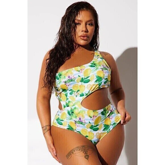 Sorrento Italy Inspired Lemon 1 Piece Swimsuit Size S/M RefN07 - Picture 9 of 12